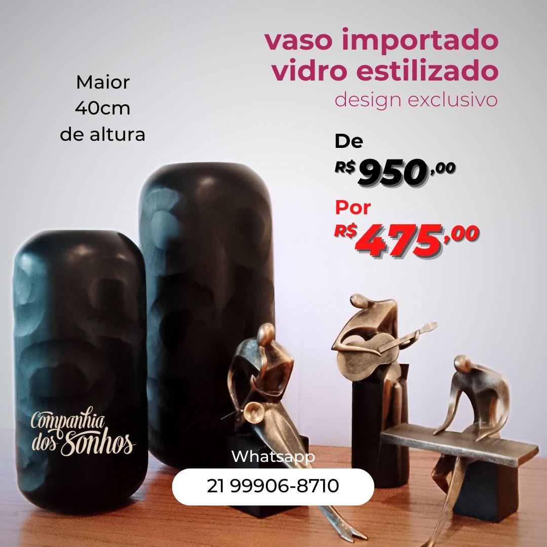 Vaso Importado Vidro Estilizado