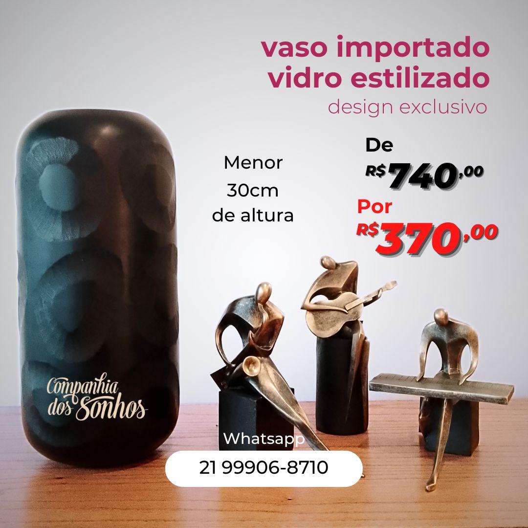 Vaso Importado Vidro Estilizado