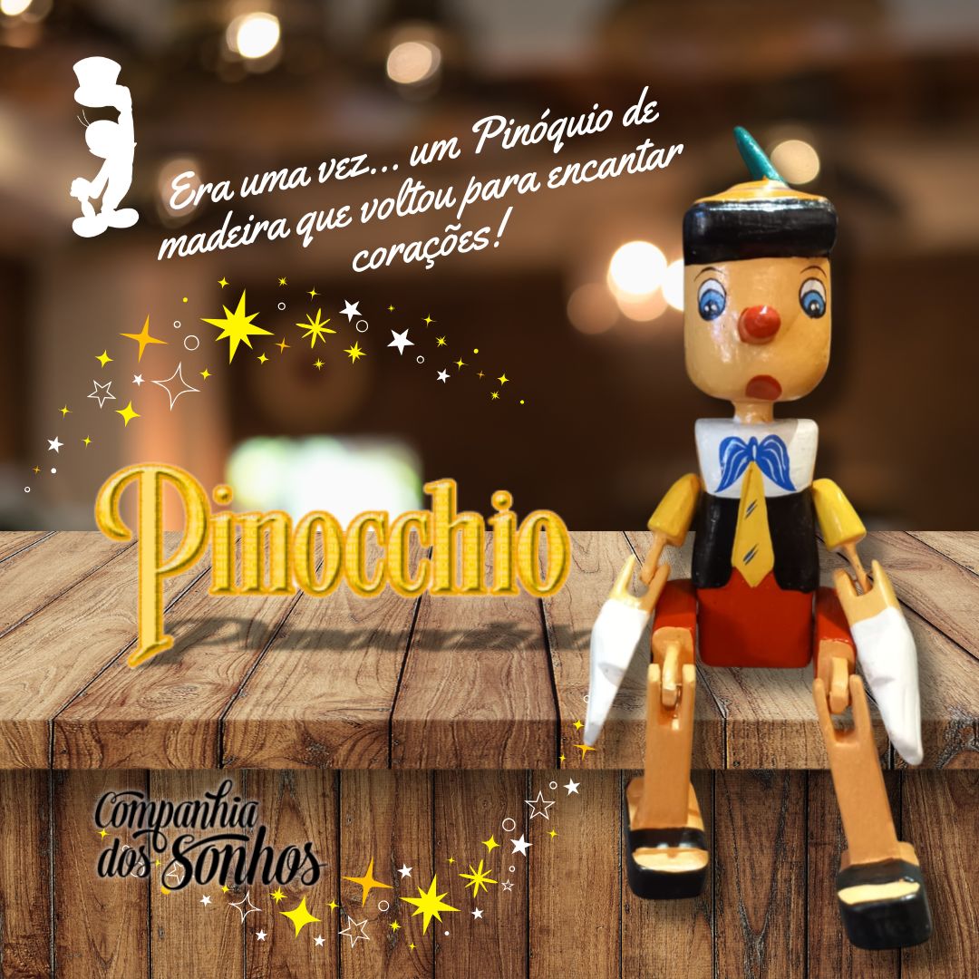 Pinóquio Articulado em Madeira